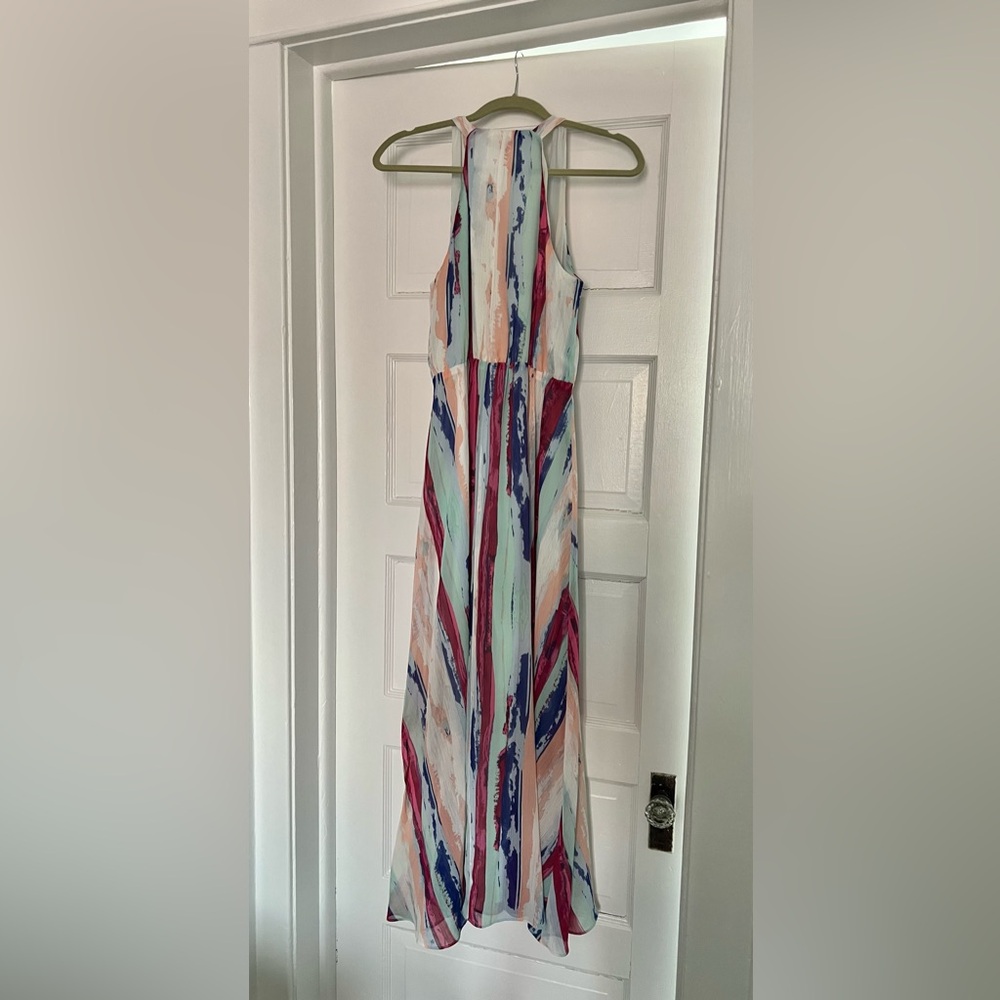 INC International Concepts Pink and Blue Striped Maxi Dress - Picture 4 of 4